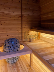 Panoramic Glass Cedar Barrel Sauna 8 FT