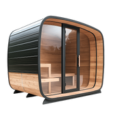 Panoramic Glass Cedar Barrel Sauna 8 FT