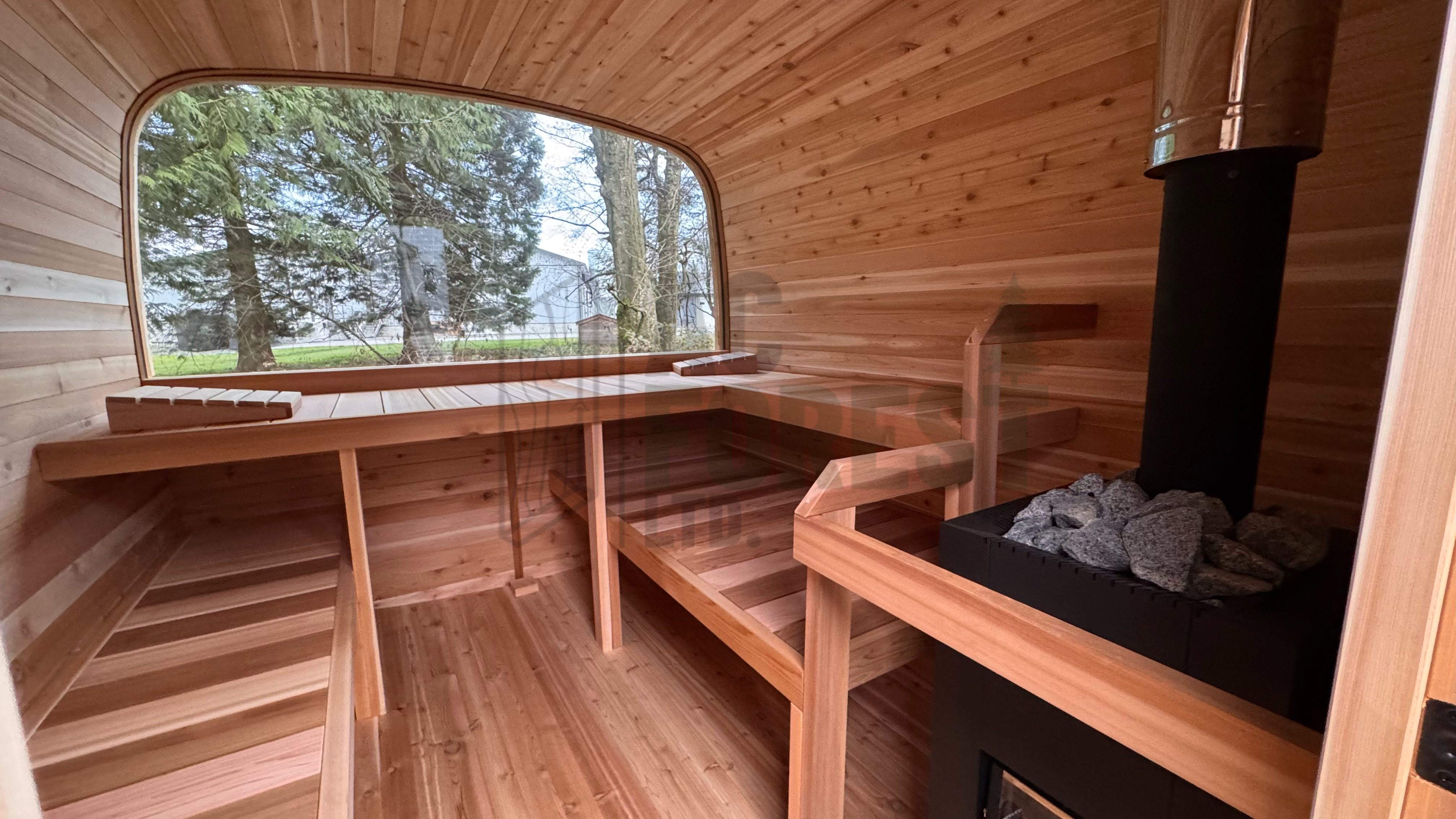 Panoramic Glass Cedar Sauna 10 FT