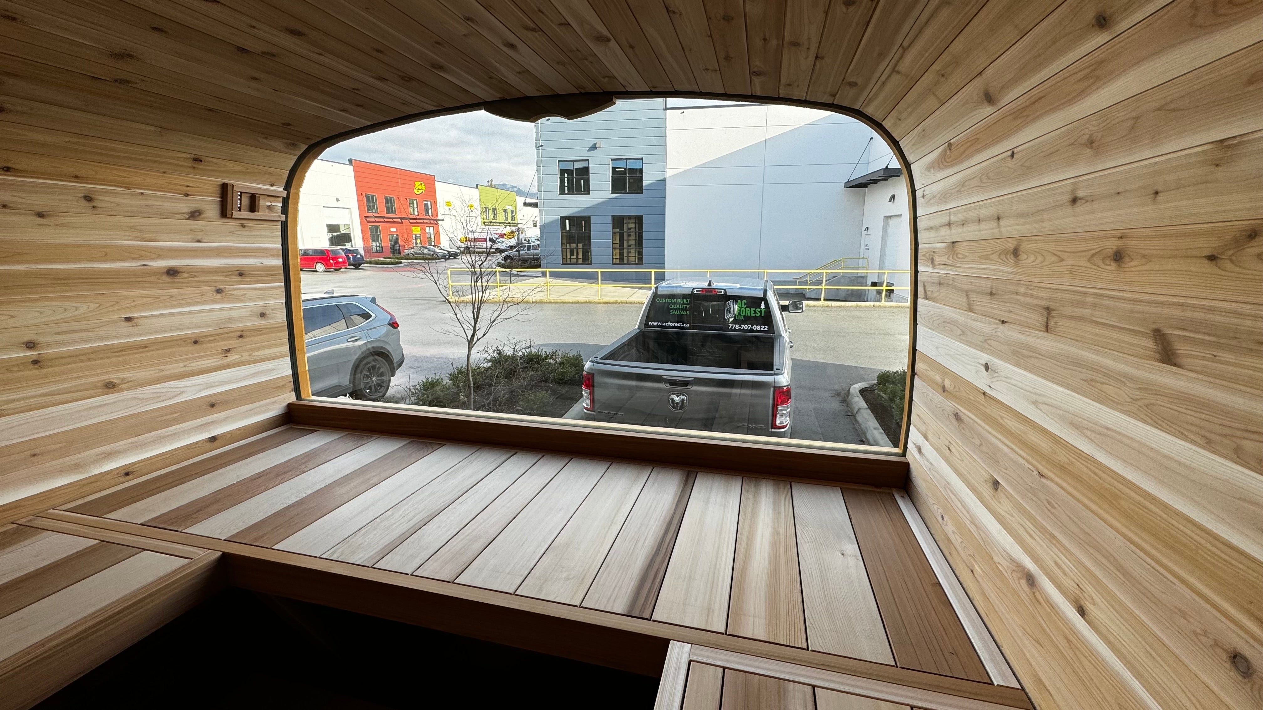 Panoramic Glass Cedar Sauna 10 FT