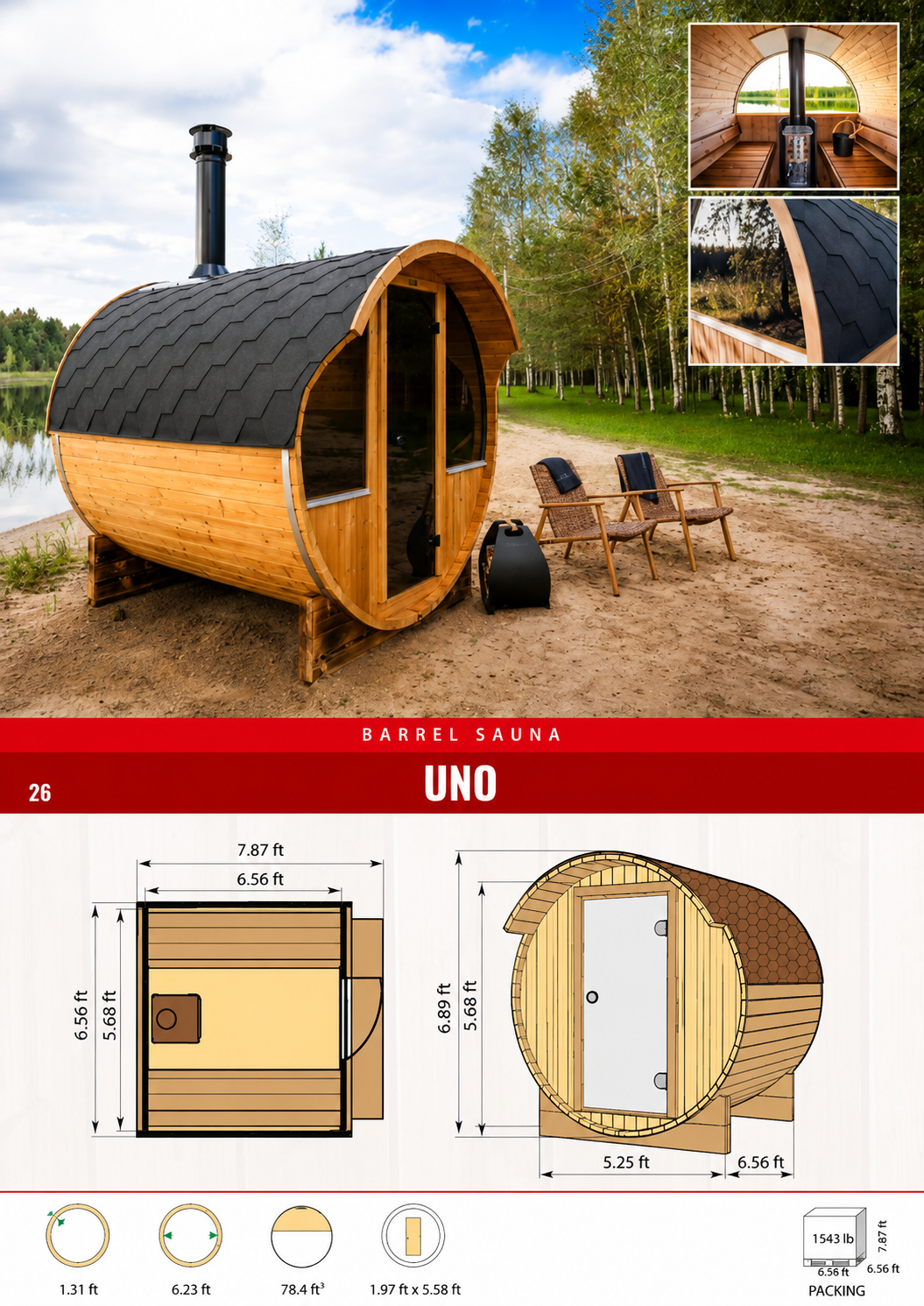 Barrel Sauna Uno